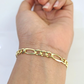 Real 14k Yellow Gold Figaro Bracelet 5mm 7.5 Inch Lobster Clasp Brand New 14KT