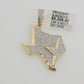 10k Yellow Gold Diamond Texas Map Charm 0.80CT Real 10Kt Pendant Natural Genuine