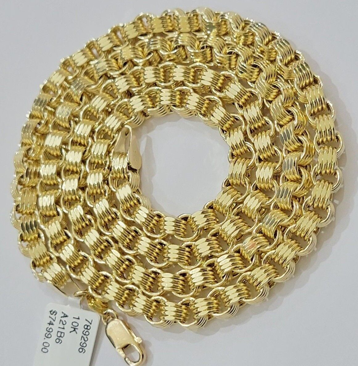 Real 10k Gold Box Byzantine Chain Necklace 20"-28" Inch 4mm 5mm 6mm 7mm 10kt Men