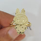 10k Cartoon Monster Ring Yellow Gold Men Women Real Genuine