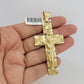 10kt Yellow Gold Franco Chain Necklace Nugget Cross Charm Pendant 5mm 20-26 Inch