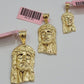 14k Yellow Gold Pendant Jesus Head Charm 14kt Yellow Gold For Men Different Size