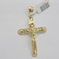 Byzantine chain and Cross charm pendant 10k Yellow Gold set 5mm Necklace 20"-28"