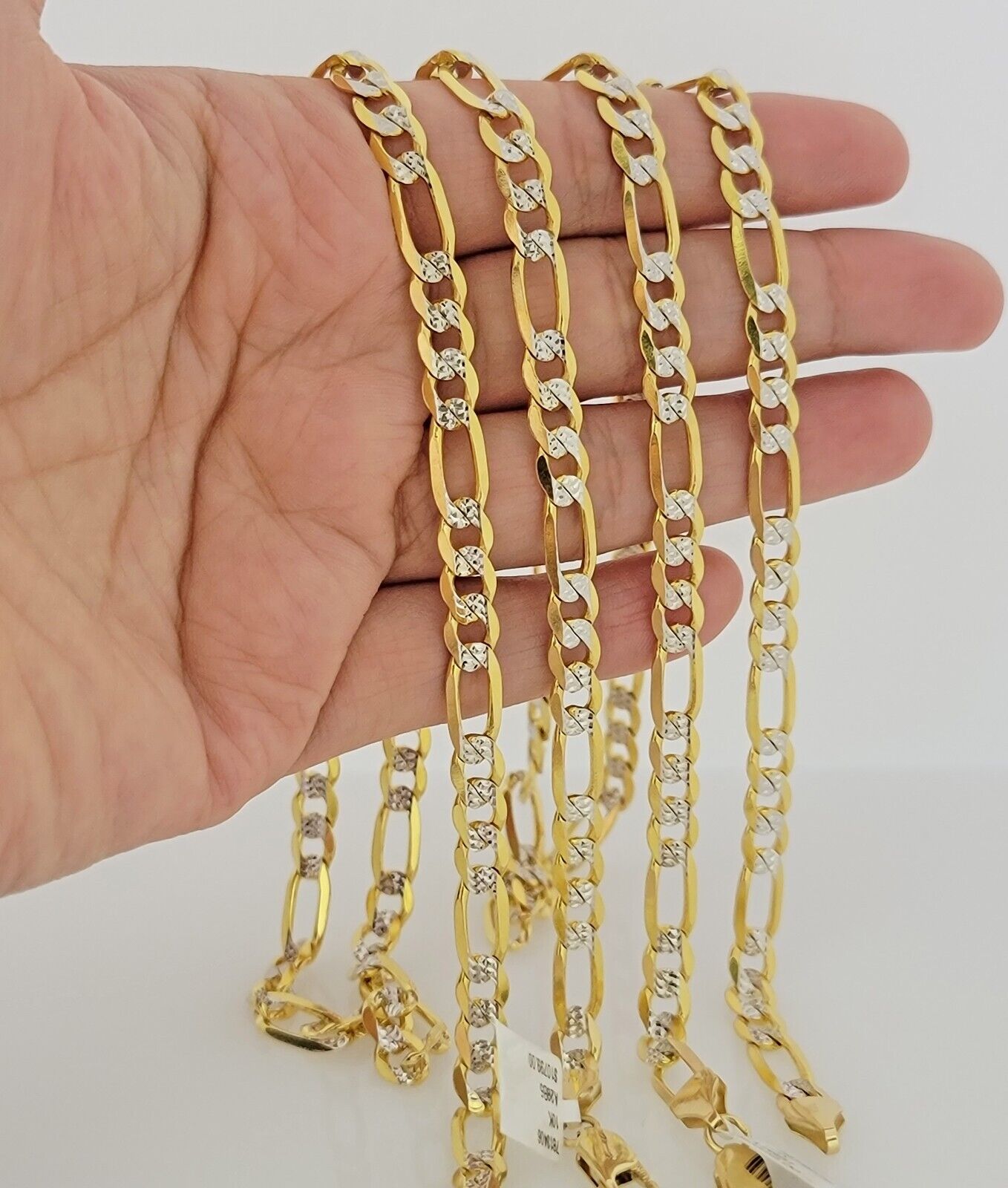 Real 10k Solid Gold Chain Figaro Link Necklace 6mm Men Women 18"-30" Inches 10kt