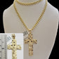 Solid 10k Yellow Gold Cuban Link Chain & Nugget Charm Pendant Necklace 4mm 26 Inch