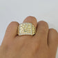10k Nugget Ring Yellow Gold Women Men Real Genuine 10Kt