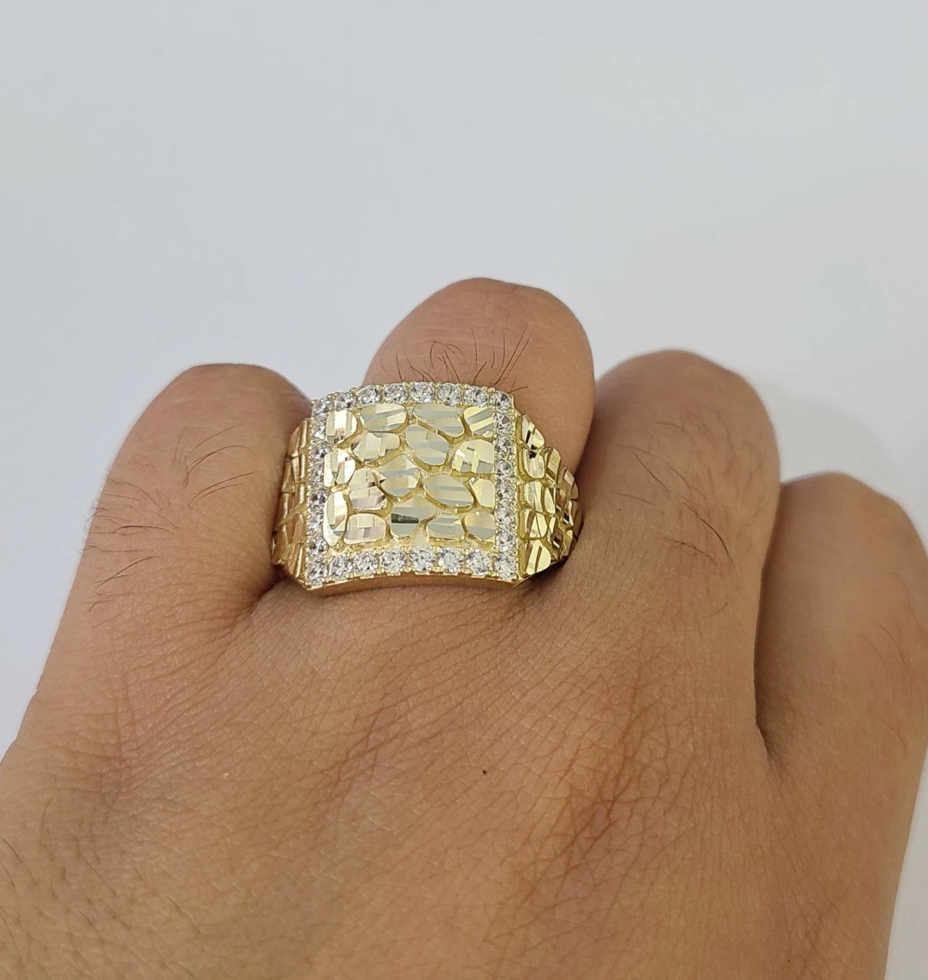 10k Nugget Ring Yellow Gold Women Men Real Genuine 10Kt