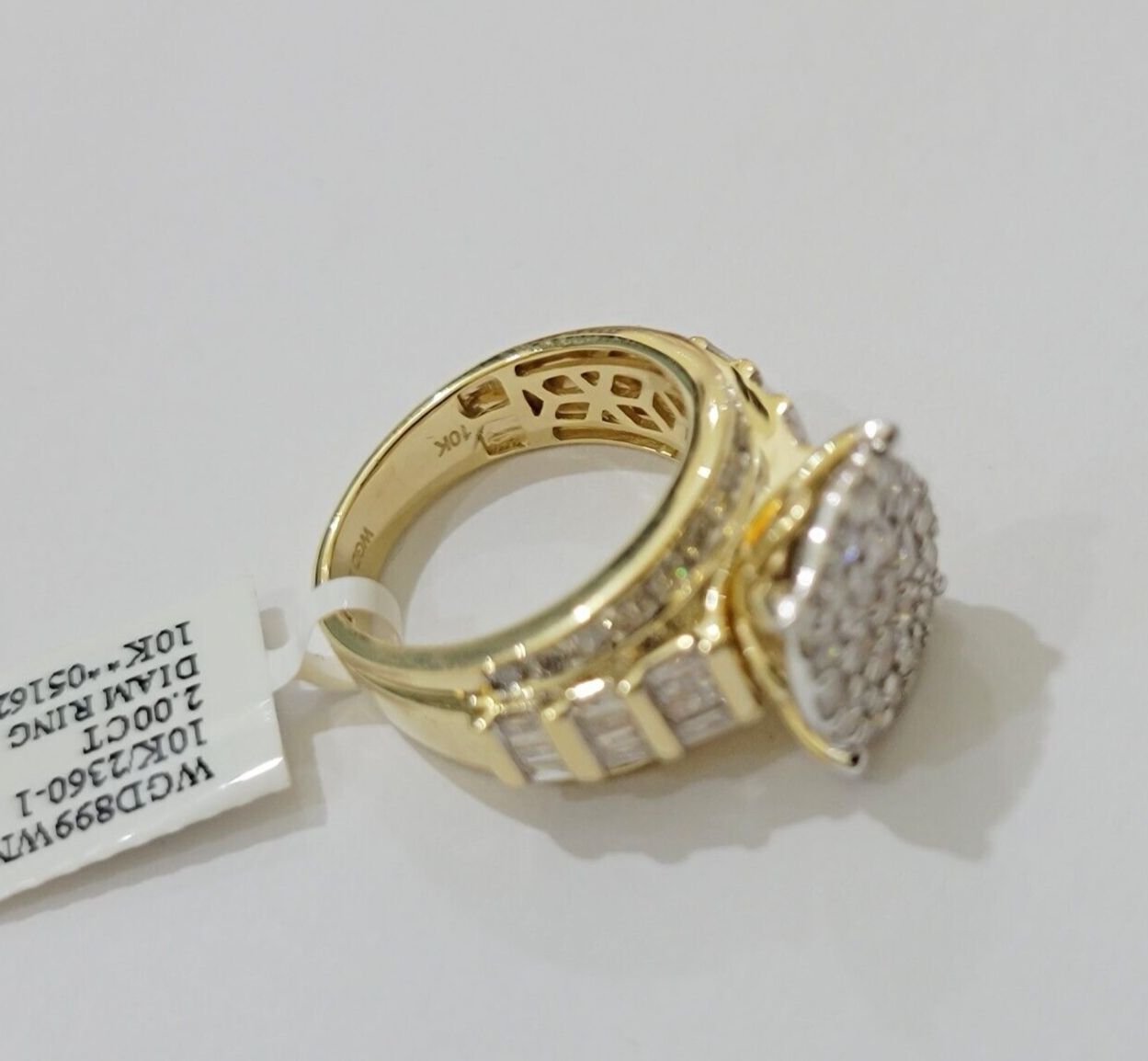 Real 10kt Yellow Gold 2CT Diamond Ring Women Band Natural Genuine Wedding SALE