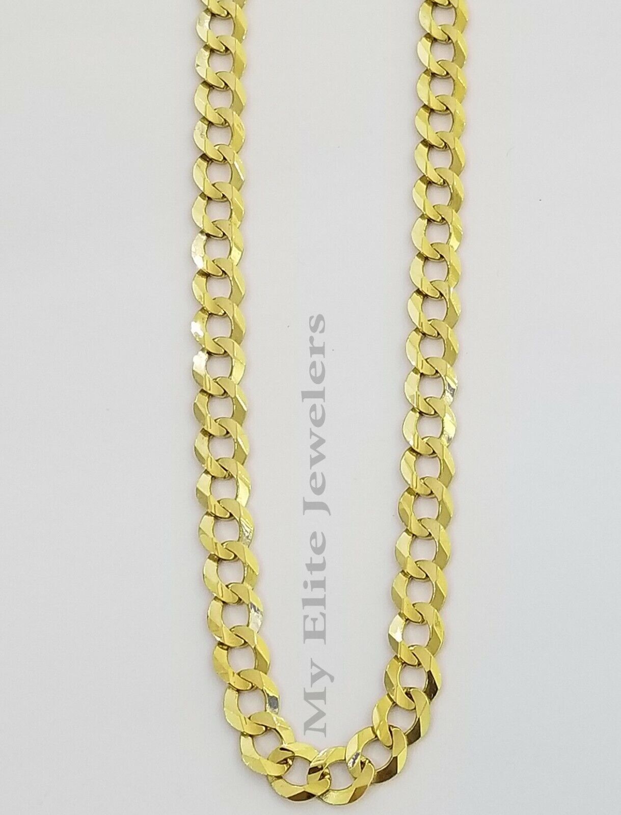 Solid 14k Yellow Gold Cuban Curb Link Chain 9mm Necklace 22