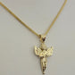 10k Gold Franco Chain Praying Angel Charm Pendant 1.5mm 16-24 Inch Necklace SALE