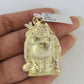 Real 10k Gold Byzantine Necklace Laughing Buddha Charm SET Chain 18"-30" 3mm