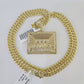 10k Gold Chain Last Supper Pendant Set Miami Cuban link Necklace 5mm 20-30 Inch