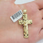 10k Gold Rope Chain Nugget Cross Charm Pendant Set 18-28 inch 3mm Necklace, REAL