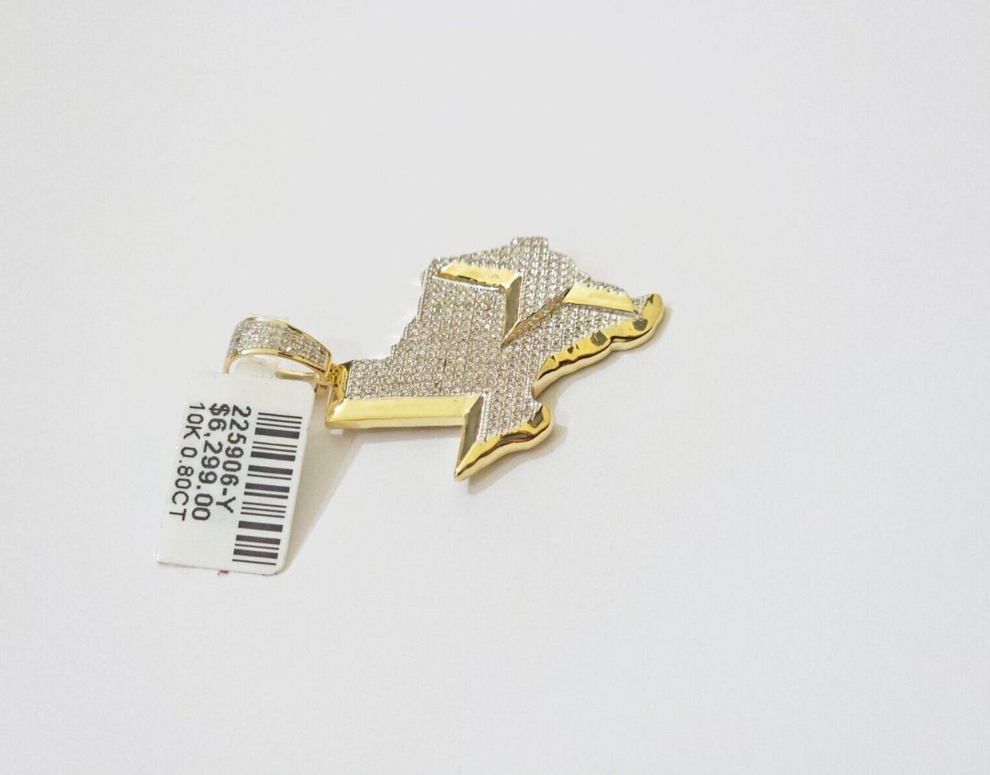 10k Yellow Gold Diamond Texas Map Charm 0.80CT Real 10Kt Pendant Natural Genuine