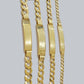 Real 10k Gold Cuban Curb Link ID Bracelet 5mm-10mm 8-8.5" Inches 10kt Name Plate