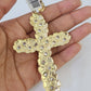 10k Yellow Gold Rope Chain Jesus Cross Charm Pendant 18-30'' Inch 8mm  Necklace