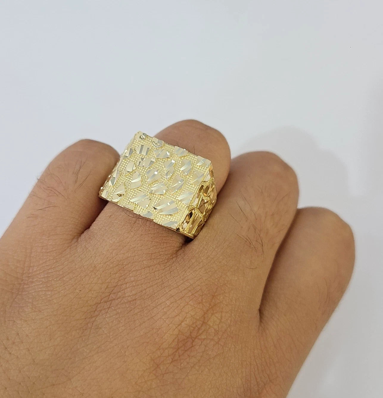14k Nugget Ring Yellow Gold Women Men Real Genuine 14KT