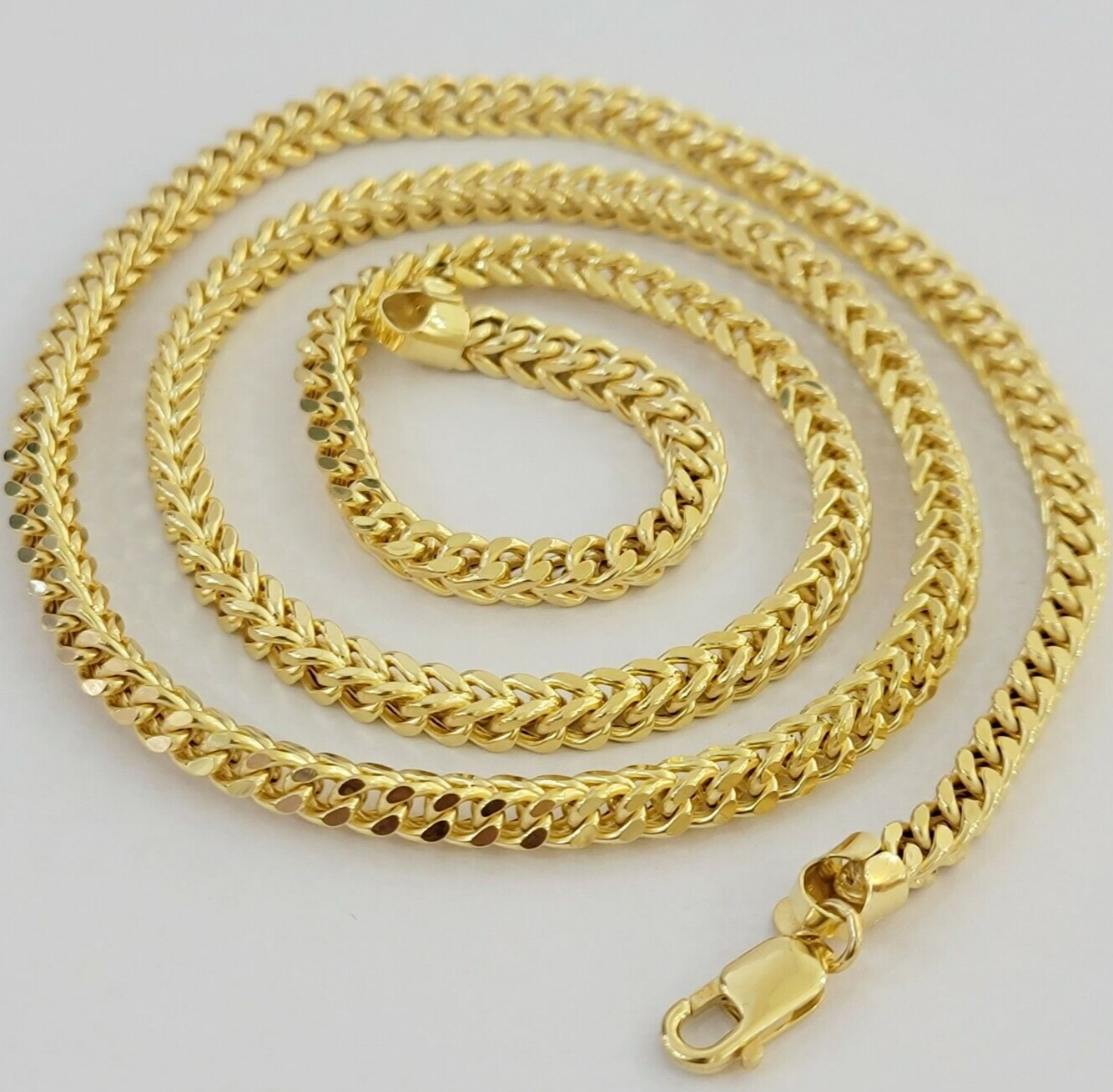 Real 14k Yellow Gold Franco Necklace Box Chain 22-26 Inch 3.5mm 14KT Mens SALE