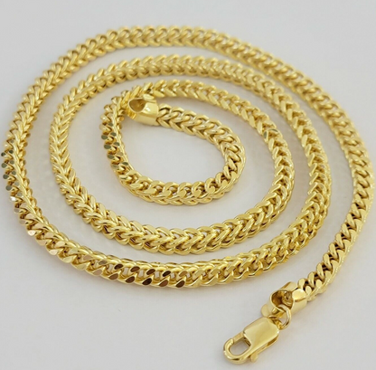 Real 14k Yellow Gold Franco Necklace Box Chain 22-26 Inch 3.5mm 14KT Mens SALE