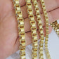 Real 10k Gold Box Byzantine Chain Necklace 20"-28" Inch 4mm 5mm 6mm 7mm 10kt Men