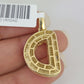 10k Initial " D " Diamond Pendant Charm Yellow Gold Alphabet Men's Ladies