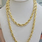 Real Solid Gold 14k Rope Chain Necklace 6mm 20-26" Inch Yellow Diamond Cut SALE