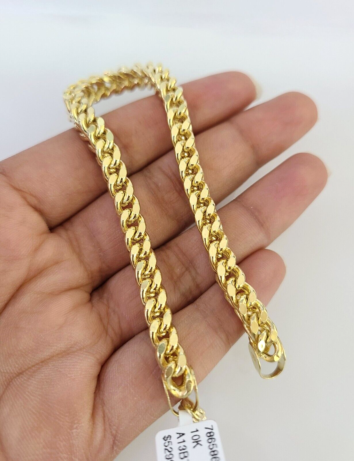 Real 10k Yellow Gold Franco Bracelet 8" Inches 6mm 10kt Men Women BRAND NEW SALE