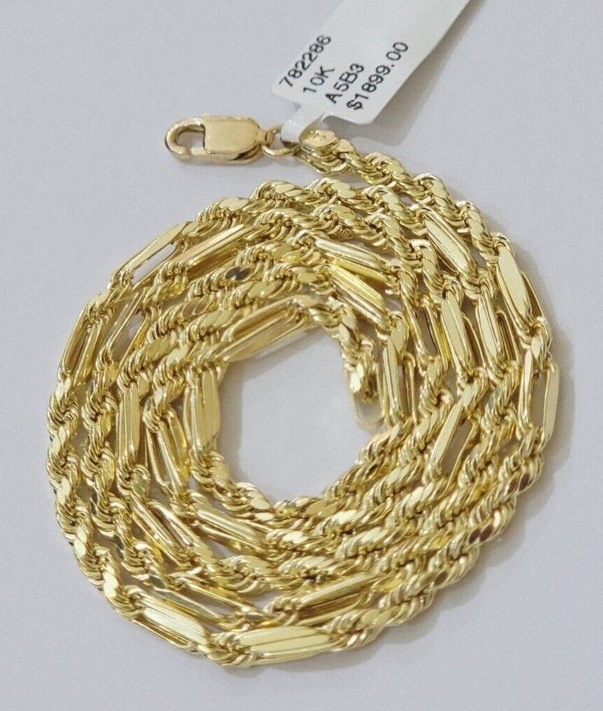 Real 10k Yellow Gold Milano Rope Chain Necklace 18"-24"Inches 3mm 10kt Men Women