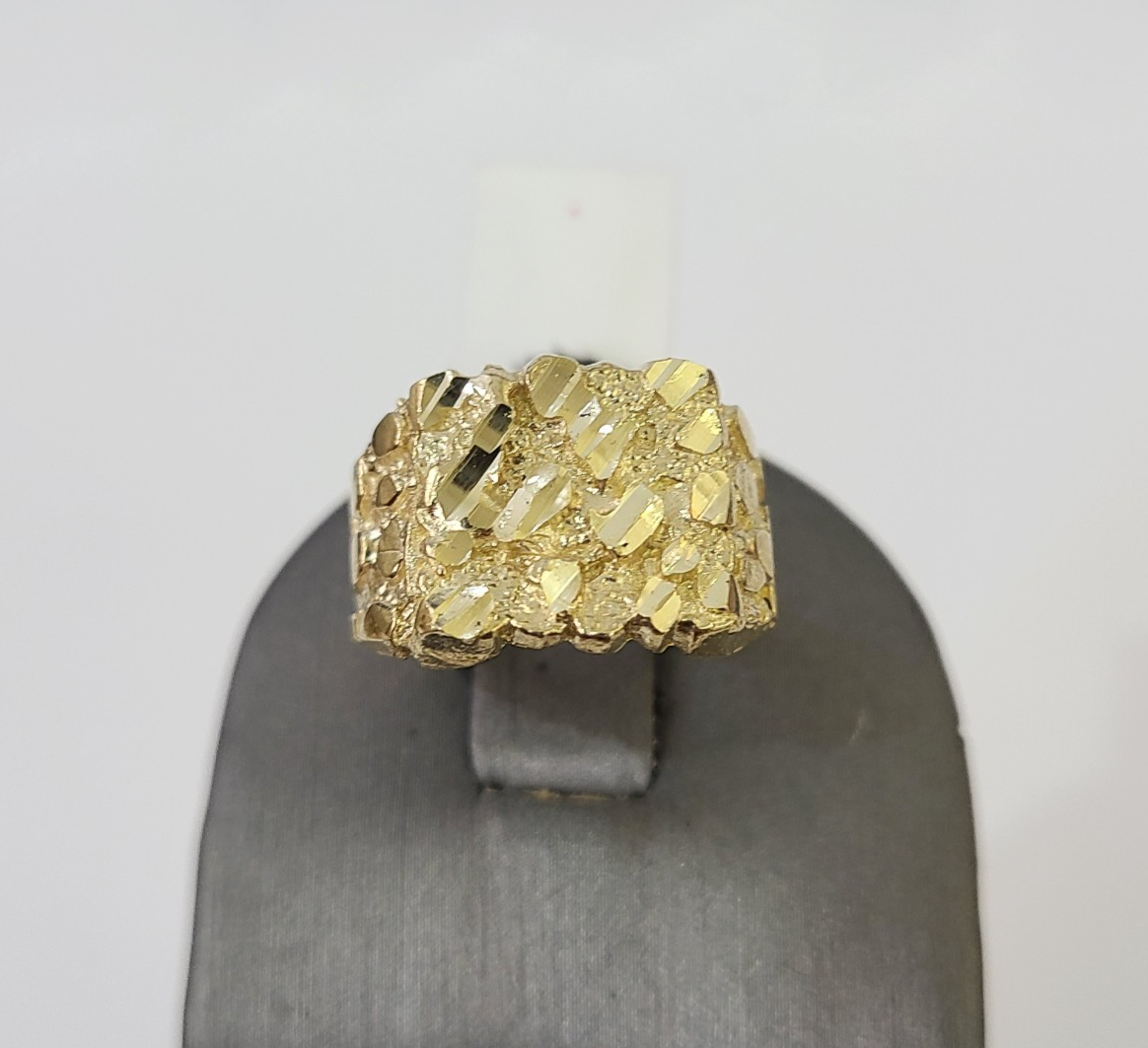 10k Nugget Ring Yellow Gold Women Men Real Genuine Size 6 7 8 9 10 11 & 12