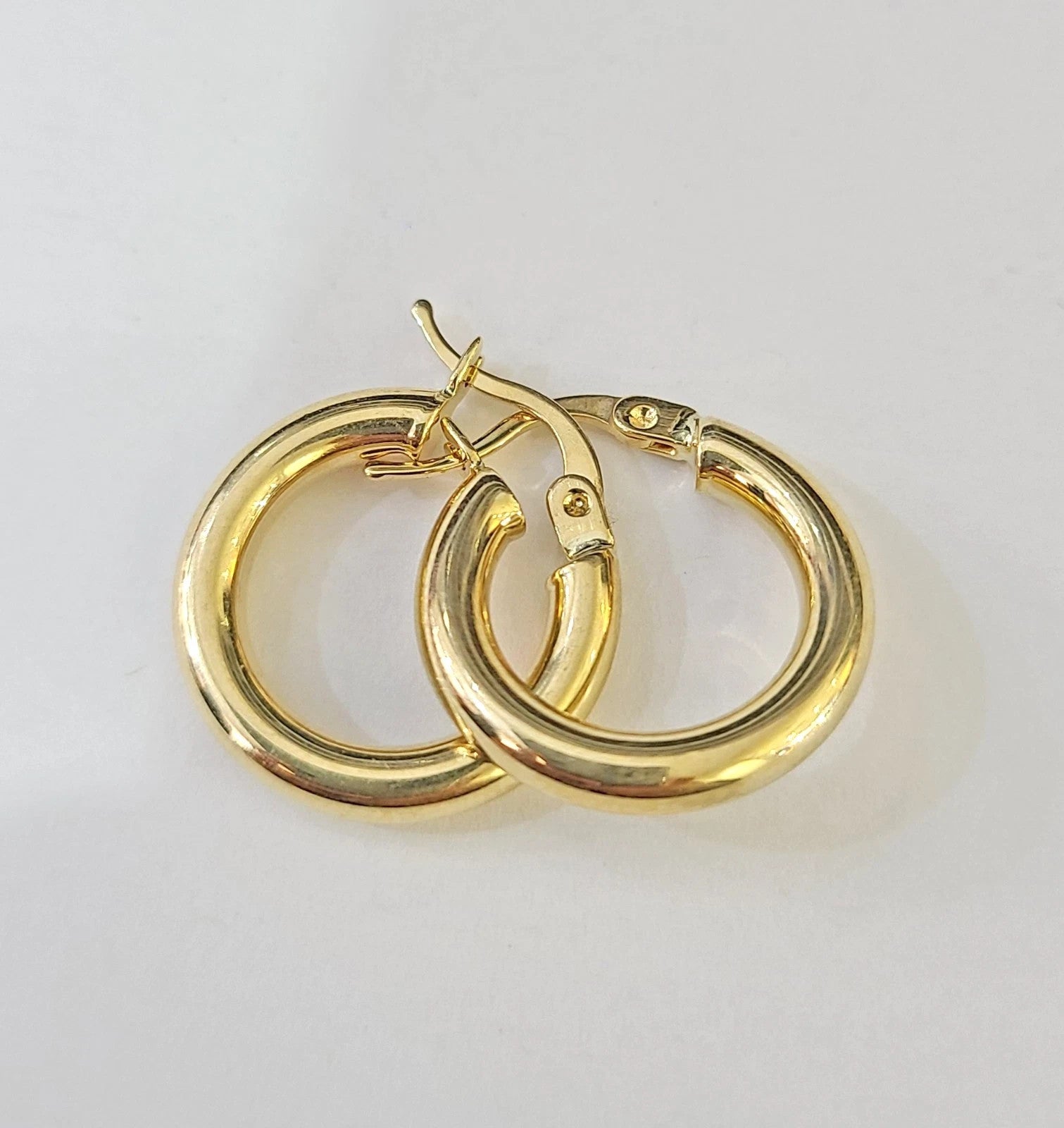 Real 10k Hoop Earrings Yellow Gold Real Men Women