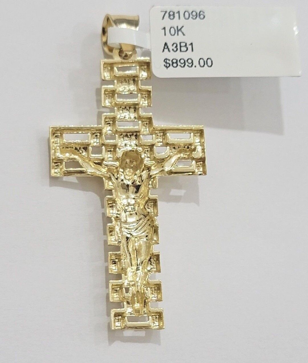 Real 10k Gold Franco chain & Jesus Cross Charm pendant , 3mm Necklace ,Men Women