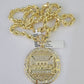 10kt Yellow Gold Rope Chain Last Supper Charm Pendant 18-30''Inches Necklace 8mm