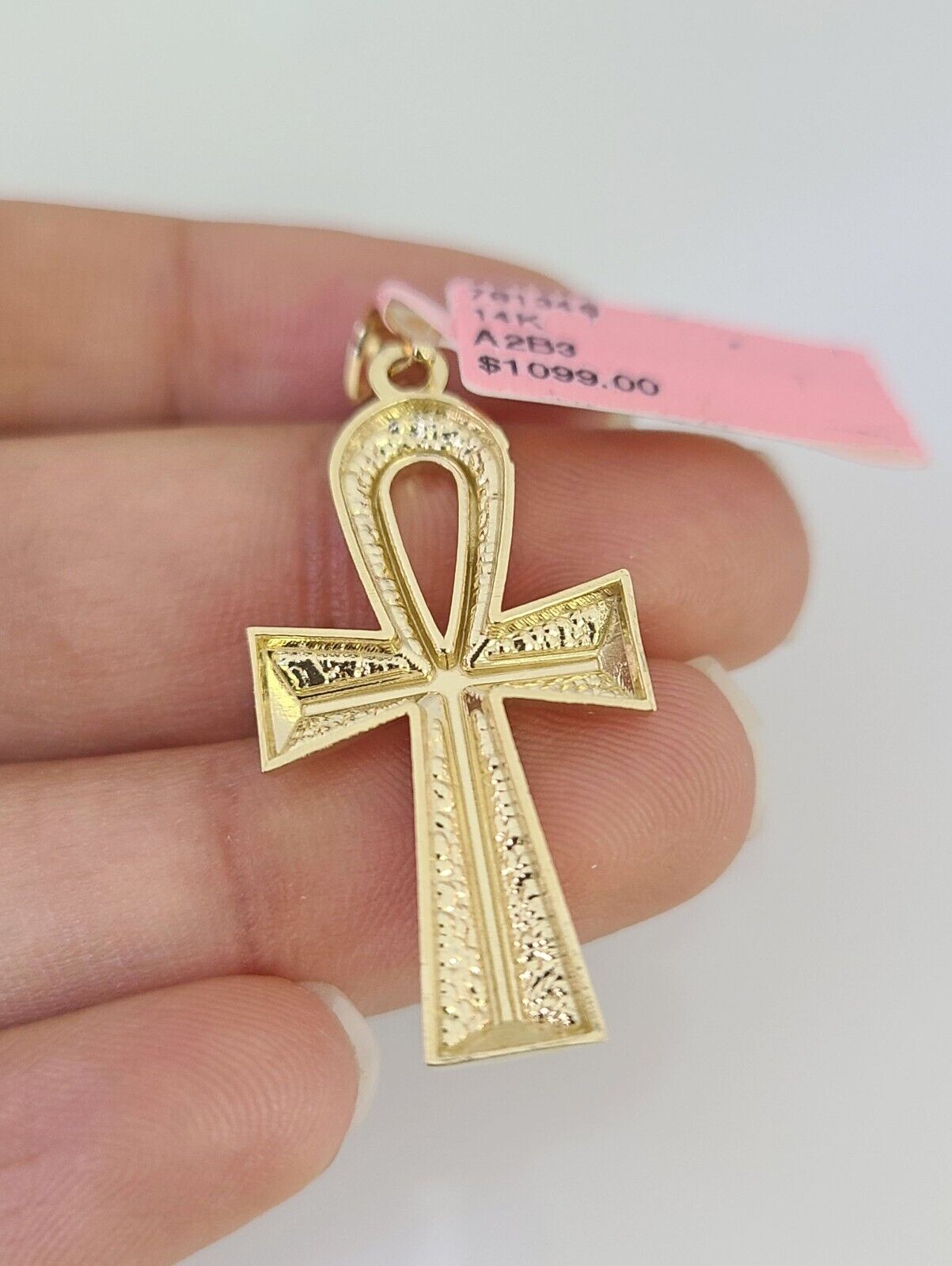 Real 14k Gold Chain Jesus Cross Pendant Set 14kt Miami Cuban Chain 2mm Charm