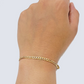 Solid 14kt Yellow Gold Cuban Curb Two-Tone Bracelet 3mm 8'' Inches Real 14k SALE