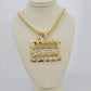 10k Gold Franco Chain Nugget Last Supper Charm Pendant 5mm 20-26 Inches Necklace