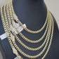 Real 10k Gold chain Cuban Link Monaco necklace 7mm 16-30 Inches CZ Box Lock 10KT