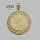 1947 Mexican Centenario Coin Charm Pendant Replica 50 Pesos With Bezel 10kt Gold