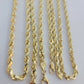 Real Gold 10k Rope Necklace Mens Chain 6mm 20" Inches Yellow Gold Diamond END