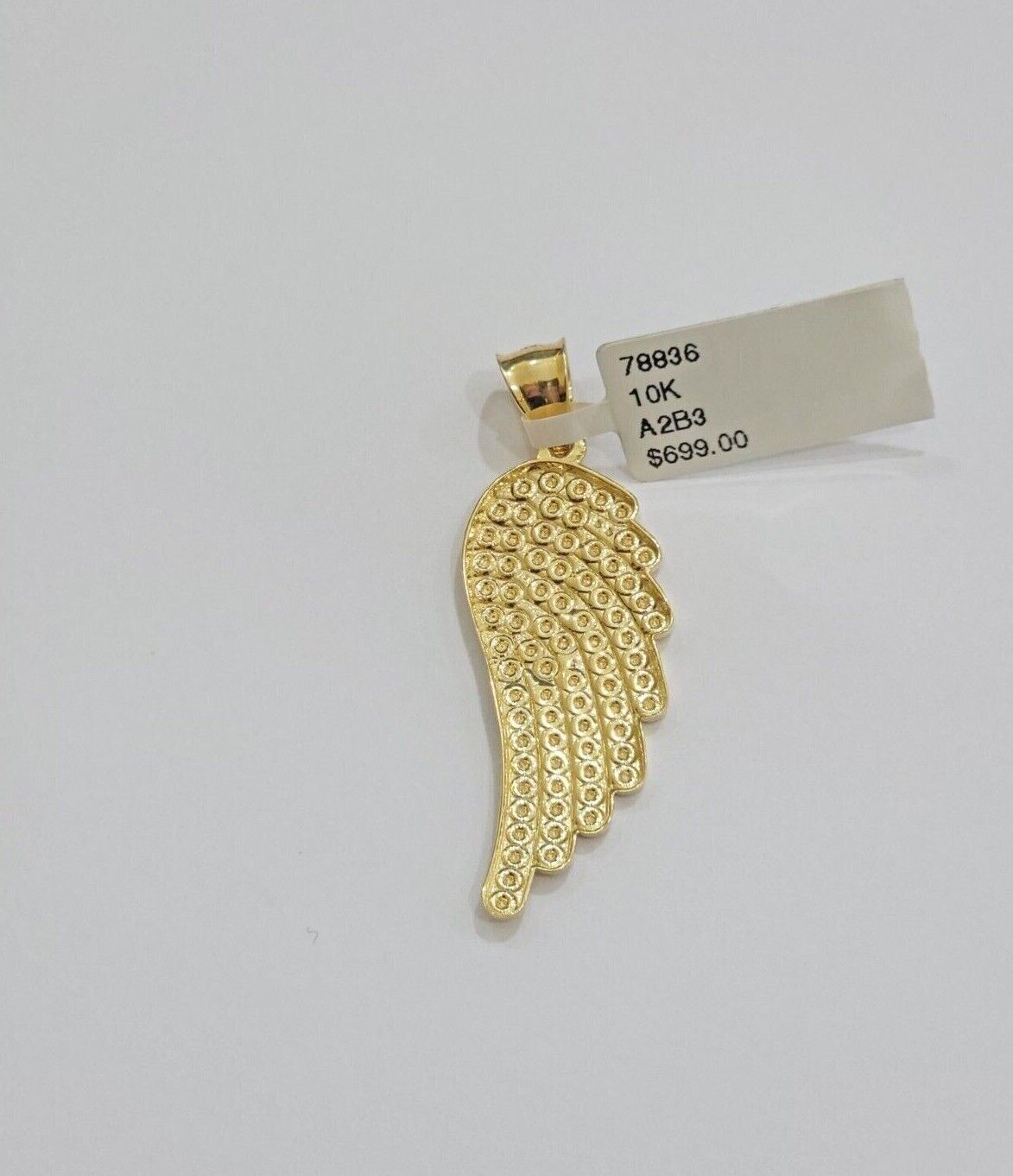 10k Gold Rope Chain Angel Wing Charm Pendant Set 22" Inch 3mm Necklace REAL SALE
