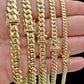 Real 10k Gold Chain Solid Miami Cuban Link Necklace 6mm 7mm 8mm 20"-28" Men's