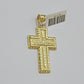 10k Yellow Gold Rope Chain Last Supper Cross Charm Pendant 18-28'' Inch Necklace