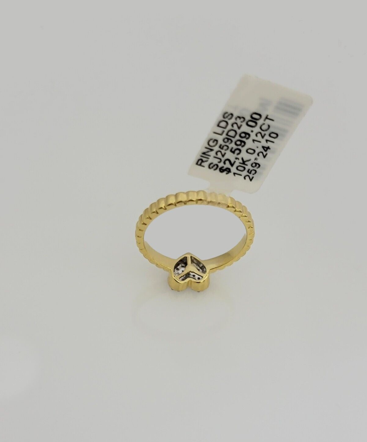 Real 10k Yellow Gold Diamond Promise Ring Women's Band 0.10 CT Genuine 10KT SALE