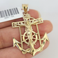 10k Yellow Gold Charm Jesus Anchor Pendant Real 10 KT Jesus crucifix