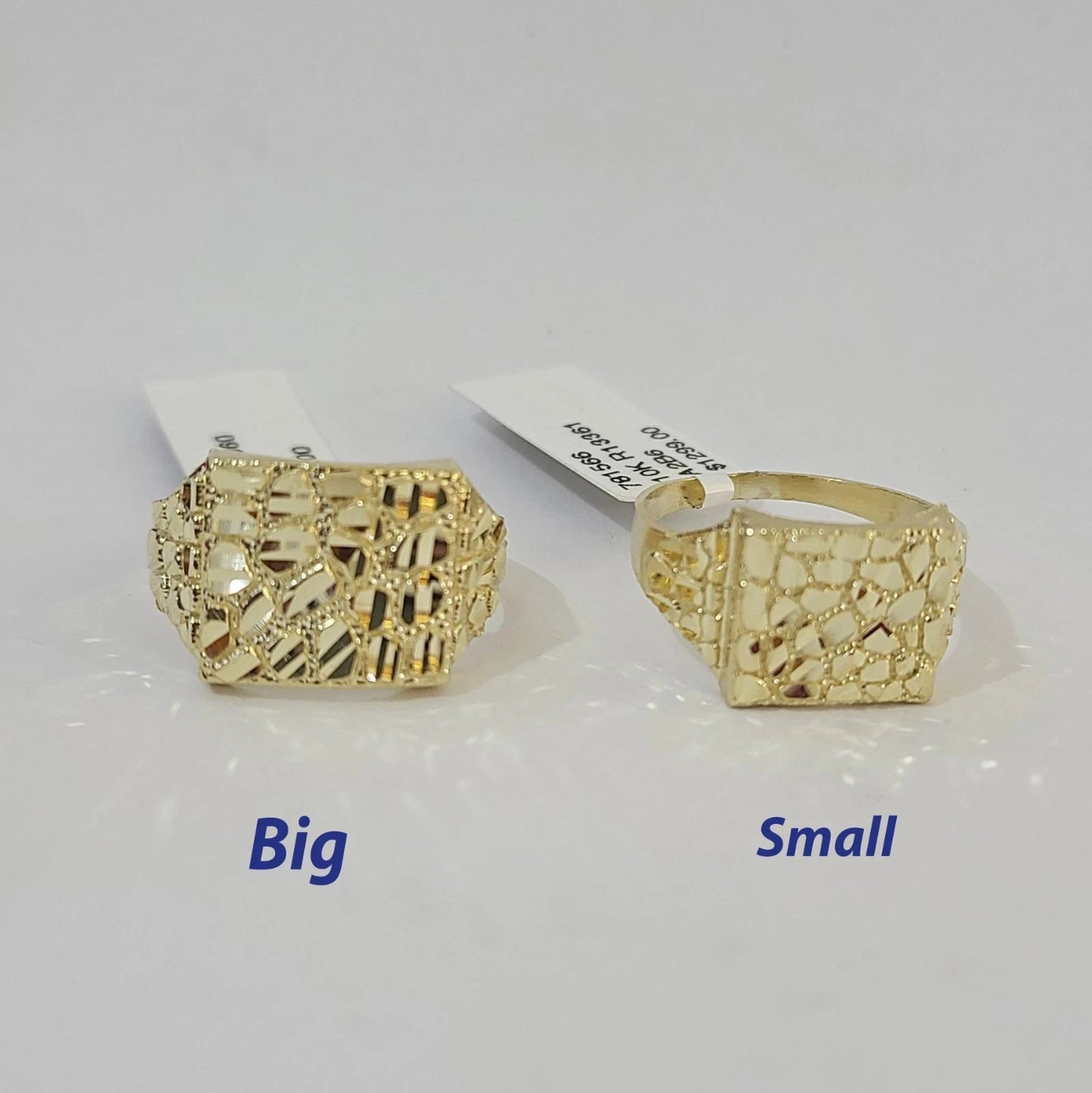 10k Nugget Ring Yellow Gold Women Men Real Genuine 10Kt