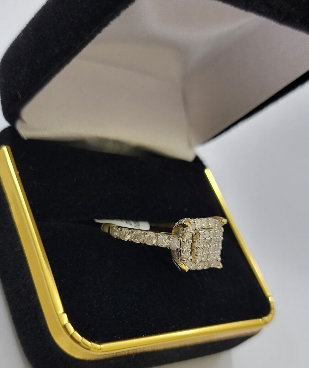 Real 10k Yellow Gold 1.35CT Diamond Ring Women Band Natural Genuine Wedding SALE