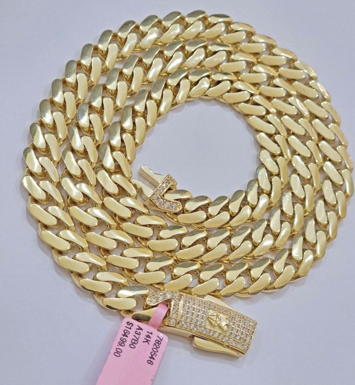 Real 14k Yellow Gold Monaco Chain Necklace 20" 22'' 24'' 26" Inch 9mm 14kt SALE