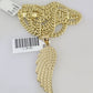 10k Gold Chain Angel Wing Pendant Set Miami Cuban Necklace 4mm 18"-26" Charm