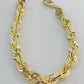 10mm 10k Yellow Gold Rope Mens Bracelet 7.5" Diamond Cut Real Solid 10KT Gold