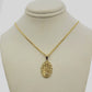 10kt Gold Franco Chain Circular Charm Pendant 1.5mm 16-24'' Inches Necklace SALE