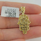 10k Gold Rope Chain necklace Hamsa Diamond Pendant Hamza Charm Necklace REAL